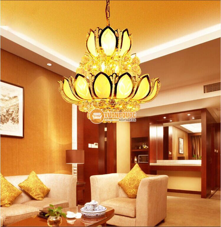 Đèn chùm thủy tinh hoa sen CM164-2